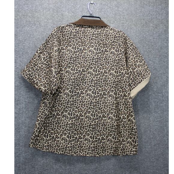 Aelfric Eden Leopard Print Shirt Sleeve Button Up Shirt Oversized Large NEW - Picture 3 of 7